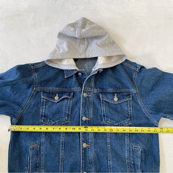 Armani Exchange Men's Denim Jacket with Removable Gray Fleece Hood Size M - Picture 7 of 10